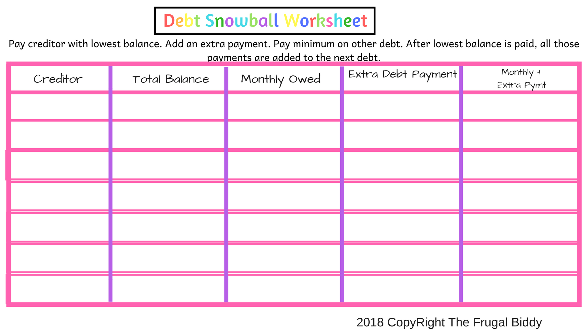 The-Frugal-Biddy-Debt-Snowball-Worksheet  